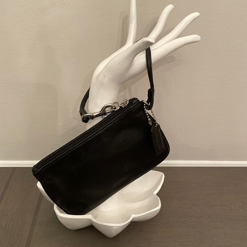 Coach Mini Wristlet Black Leather
